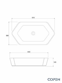 Lavabo nadgradni 61x36cm Copen C-15-217MB crna-2