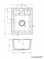 Granitna sudopera Ulgranit 40x50cm Bež ULG400-3
