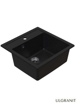 Granitna sudopera Ulgranit 48x48cm Crna ULG480-2