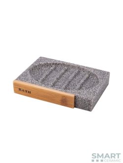Tacna za sapun Sivo/Drvo Smart Ceramic BPO-4984D