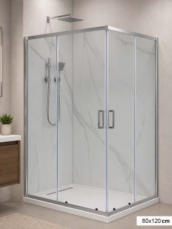 Tuš kabina Hidrosan Basic srebrni ram 80x120 5mm