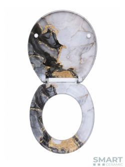 Wc daska duroplast softclose Colorit Sivo/Zlatna-2