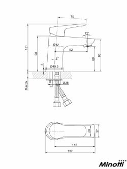 Baterija za lavabo Moon 10002 Minotti -2