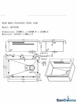Inox sudopera HD7050R Hrom komplet SanDonna-5