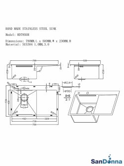 Inox sudopera HD7850R Hrom komplet SanDonna