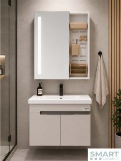 Led ogledalo sa ormarićem Mira 55cm PVC-2