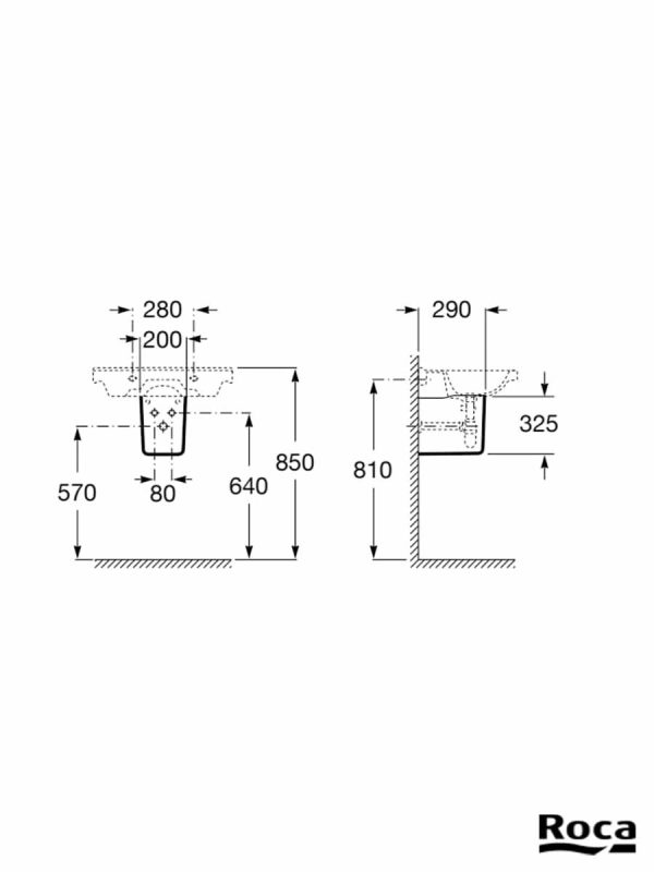 Polustub za lavabo Debba Roca A337991000-3